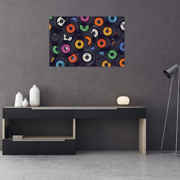 Slika - Glazbene gramofonske ploče (90x60 cm)