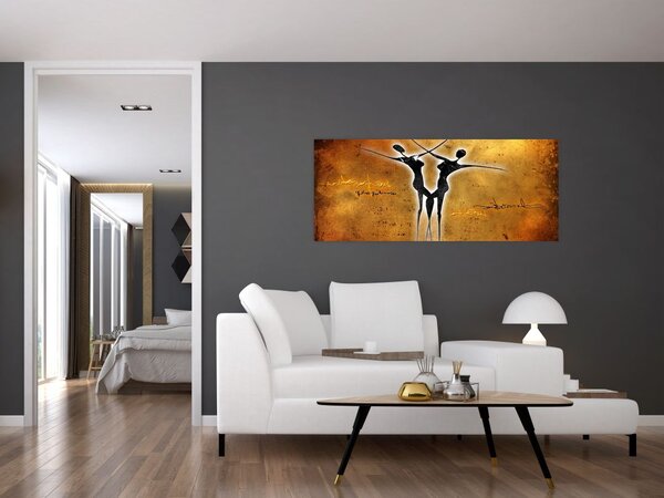 Slika naslikanog plesnog para (120x50 cm)