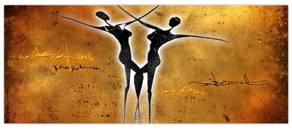Slika naslikanog plesnog para (120x50 cm)