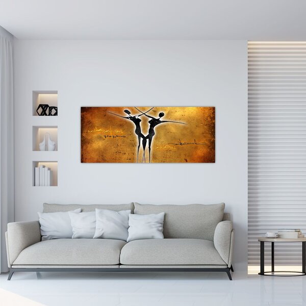 Slika naslikanog plesnog para (120x50 cm)
