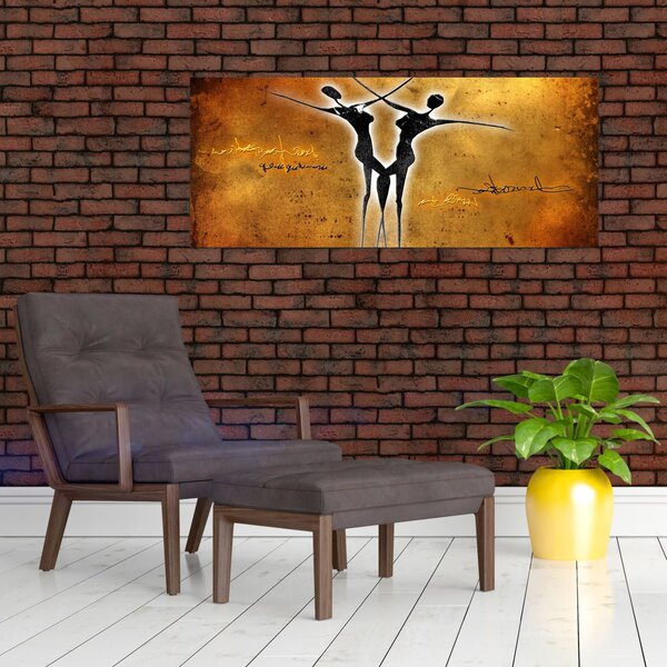 Slika naslikanog plesnog para (120x50 cm)