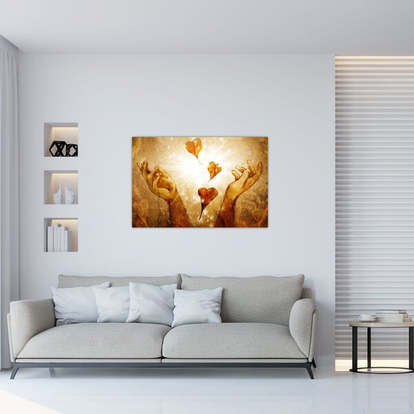Slika - Naslikane ruke pune ljubavi (90x60 cm)