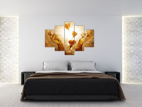 Slika - Naslikane ruke pune ljubavi (150x105 cm)