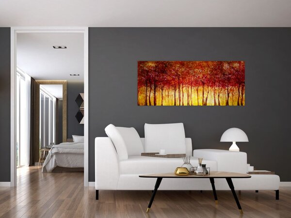 Slika - Naslikana listopadna šuma (120x50 cm)