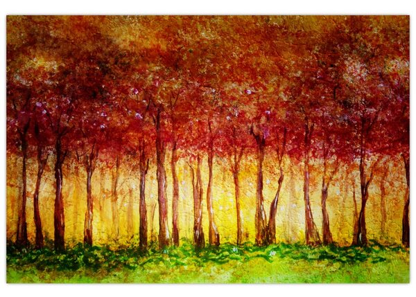 Slika - Naslikana listopadna šuma (90x60 cm)