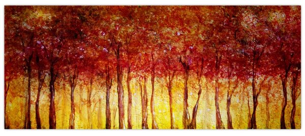 Slika - Naslikana listopadna šuma (120x50 cm)