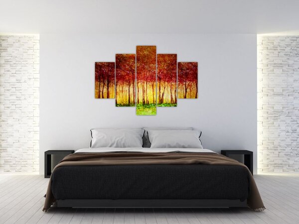 Slika - Naslikana listopadna šuma (150x105 cm)