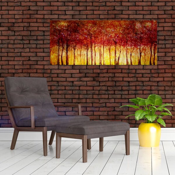 Slika - Naslikana listopadna šuma (120x50 cm)