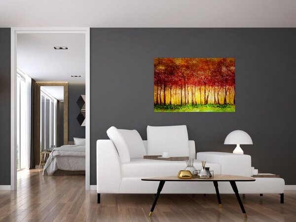 Slika - Naslikana listopadna šuma (90x60 cm)