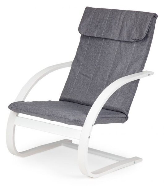 Siva stolica za ljuljanje s bijelom strukturom
