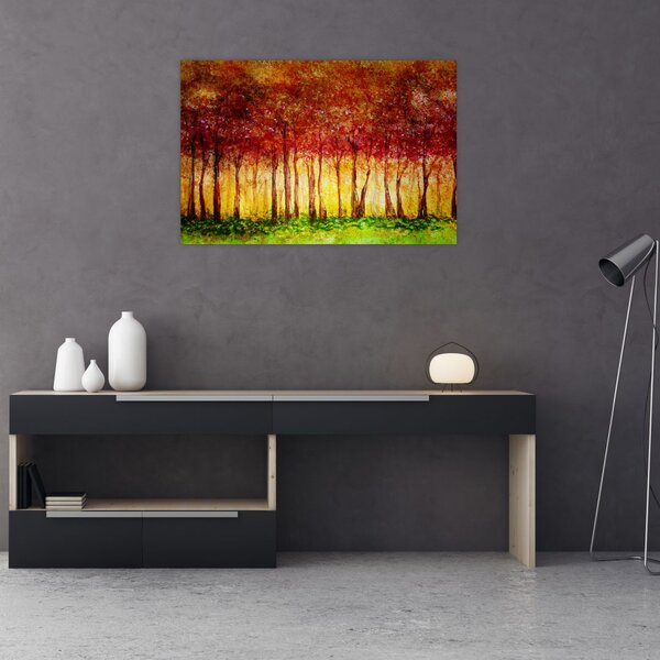 Slika - Naslikana listopadna šuma (90x60 cm)