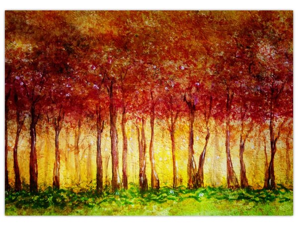 Slika - Naslikana listopadna šuma (70x50 cm)