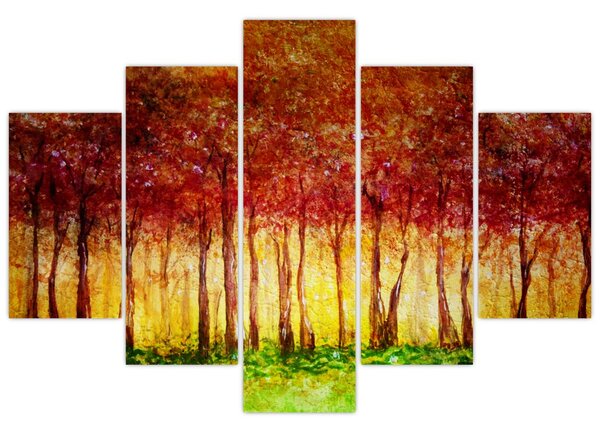 Slika - Naslikana listopadna šuma (150x105 cm)