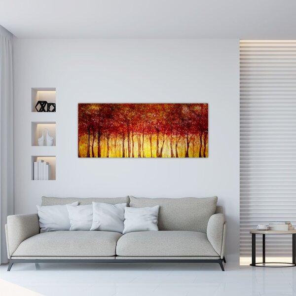 Slika - Naslikana listopadna šuma (120x50 cm)