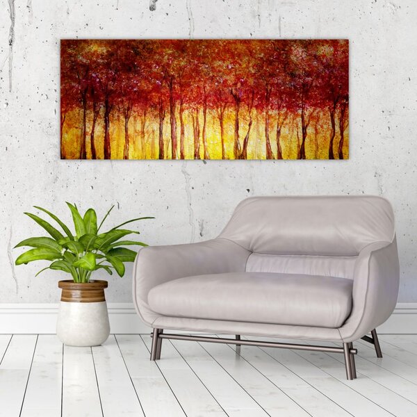Slika - Naslikana listopadna šuma (120x50 cm)