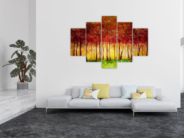 Slika - Naslikana listopadna šuma (150x105 cm)