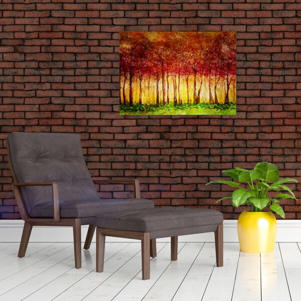 Slika - Naslikana listopadna šuma (70x50 cm)