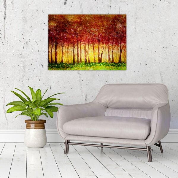Slika - Naslikana listopadna šuma (70x50 cm)
