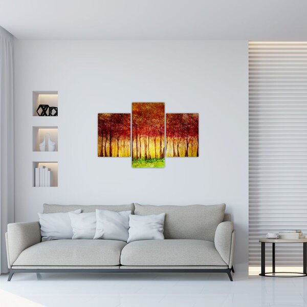 Slika - Naslikana listopadna šuma (90x60 cm)