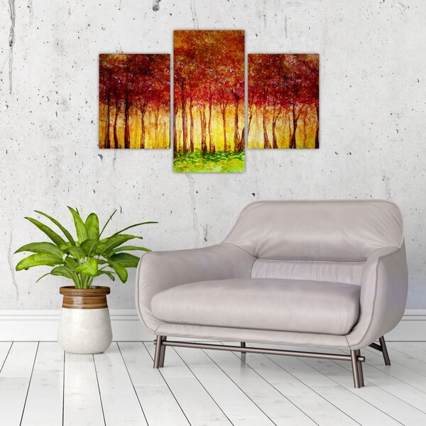Slika - Naslikana listopadna šuma (90x60 cm)