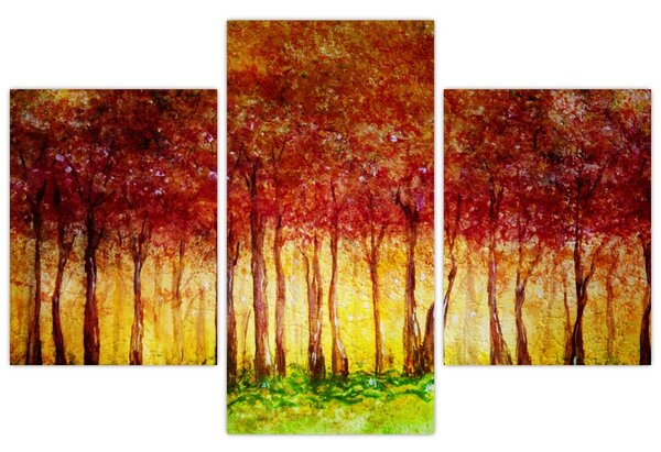 Slika - Naslikana listopadna šuma (90x60 cm)