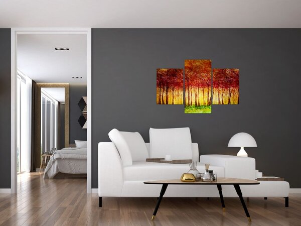 Slika - Naslikana listopadna šuma (90x60 cm)
