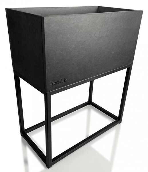 Crna elegantna metalna žardinjera LOFT FIORINO 42X22X50 cm
