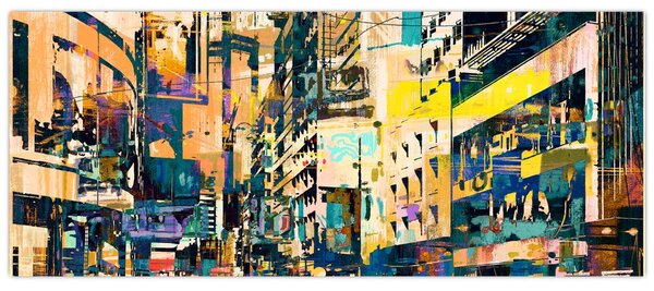 Slika naslikanih apstrakcija (120x50 cm)