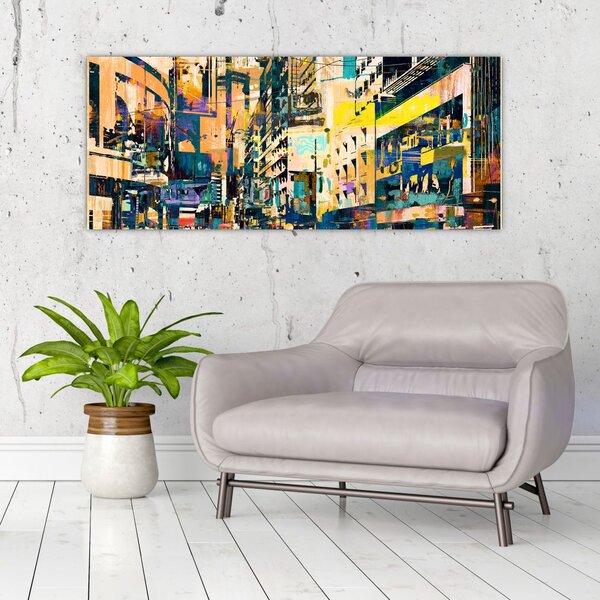 Slika naslikanih apstrakcija (120x50 cm)