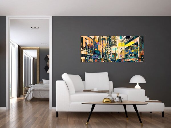 Slika naslikanih apstrakcija (120x50 cm)