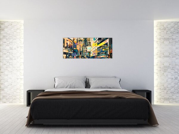 Slika naslikanih apstrakcija (120x50 cm)