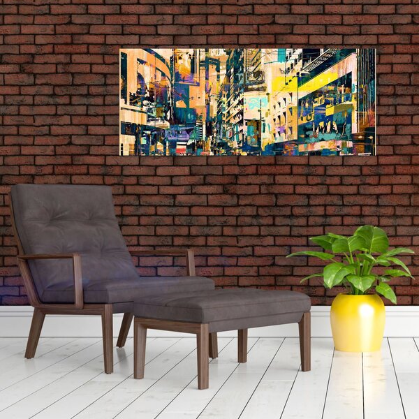 Slika naslikanih apstrakcija (120x50 cm)