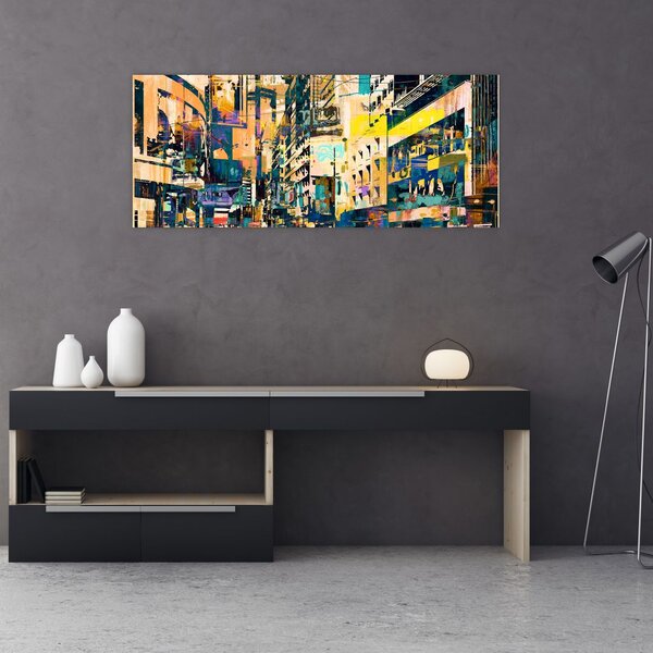 Slika naslikanih apstrakcija (120x50 cm)
