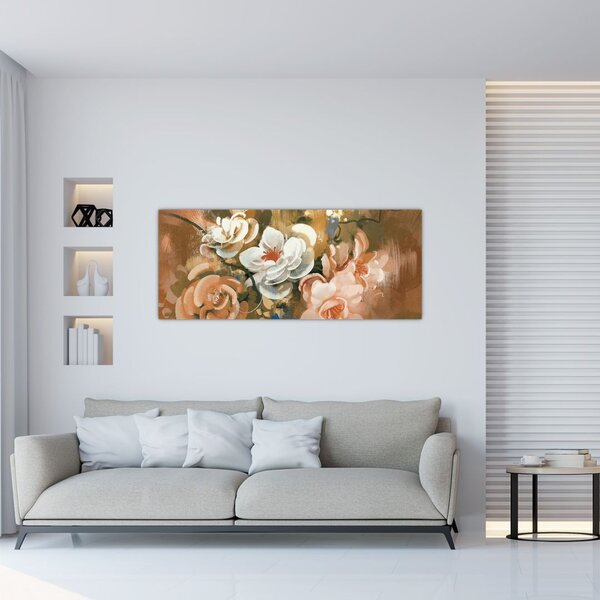 Slika - Naslikani buket cvijeća (120x50 cm)