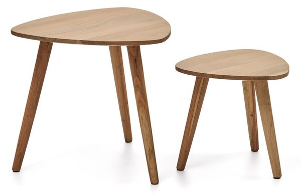 Pomoćni stolići u setu 2 kom od masivnog bagrema 60x61 cm Duvani – Kave Home