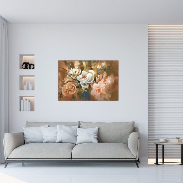 Slika - Naslikani buket cvijeća (90x60 cm)