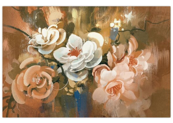 Slika - Naslikani buket cvijeća (90x60 cm)