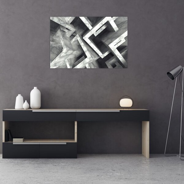Apstraktna slika kockica (90x60 cm)