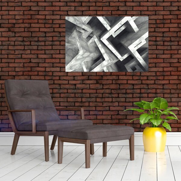 Apstraktna slika kockica (90x60 cm)