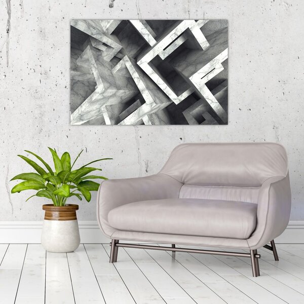 Apstraktna slika kockica (90x60 cm)