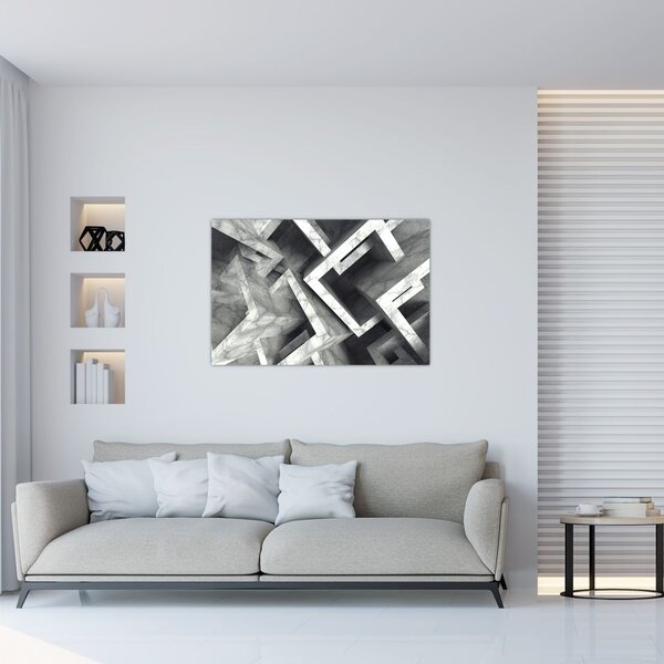 Apstraktna slika kockica (90x60 cm)