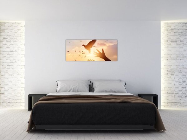 Slika - Golubice, leti! (120x50 cm)