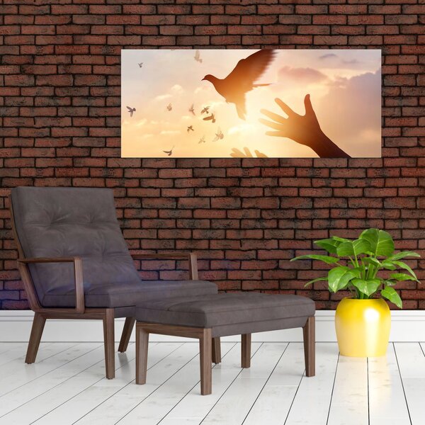 Slika - Golubice, leti! (120x50 cm)
