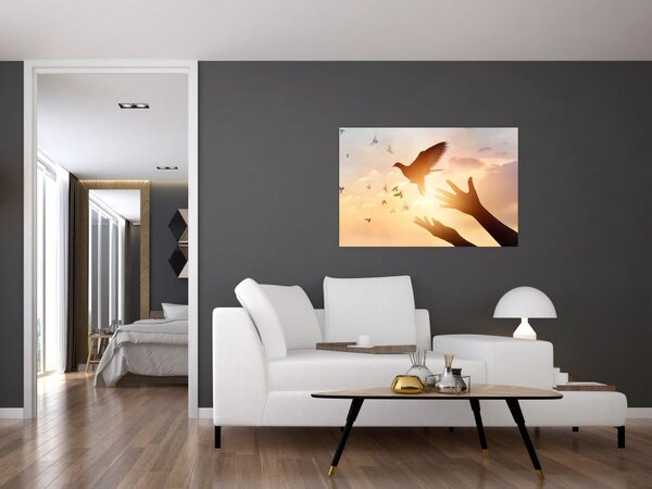 Slika - Golubice, leti! (90x60 cm)