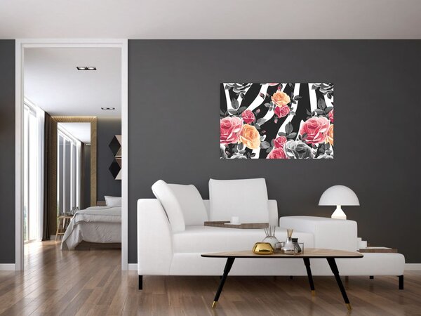 Slika procvjetalih ruža (90x60 cm)