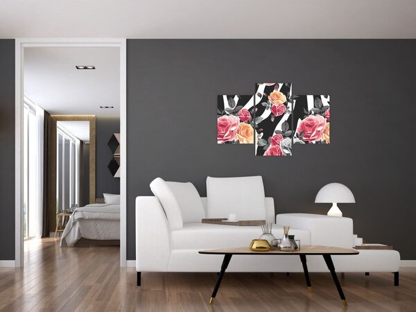 Slika procvjetalih ruža (90x60 cm)