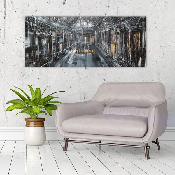 Slika interijera stare zgrade (120x50 cm)