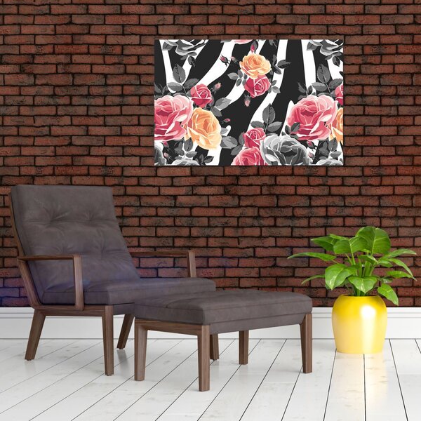 Slika procvjetalih ruža (90x60 cm)