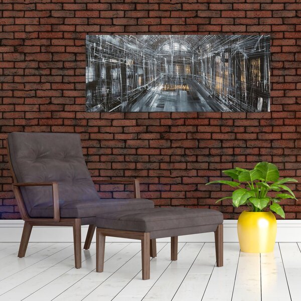 Slika interijera stare zgrade (120x50 cm)