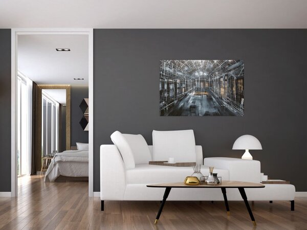Slika interijera stare zgrade (90x60 cm)